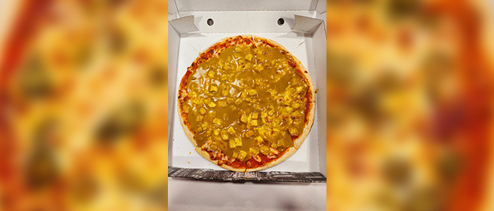 Chicken Curry Pizza (h)  7" 